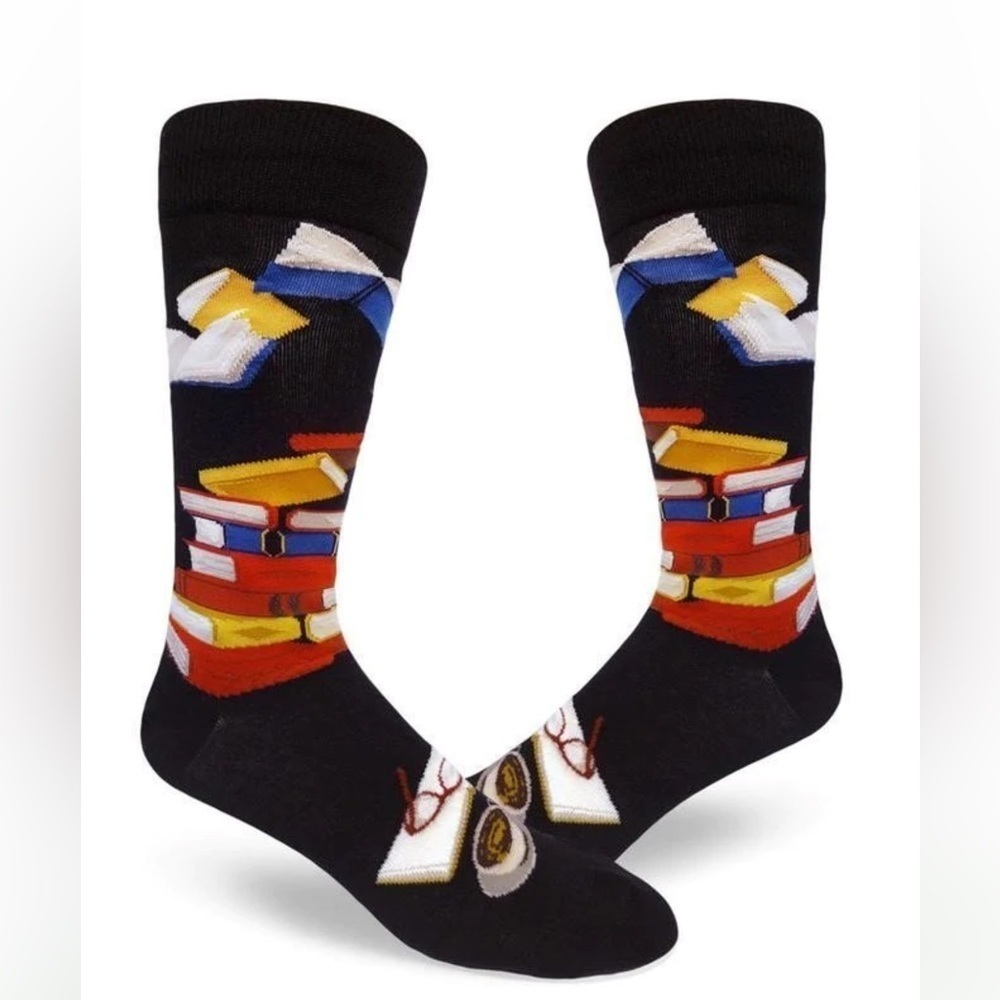 MEN'S BIBLIOPHILE CREW‎ (BLACK) Socks